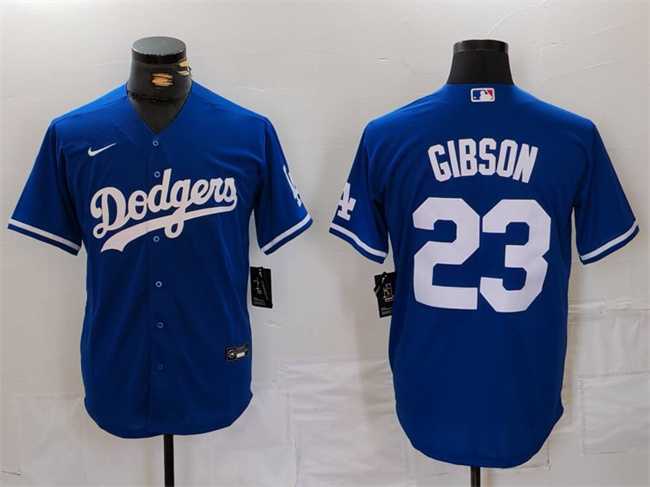 Men%27s Los Angeles Dodgers #23 Kirk Gibson Blue Cool Base Stitched Baseball Jersey->kansas city royals->MLB Jersey